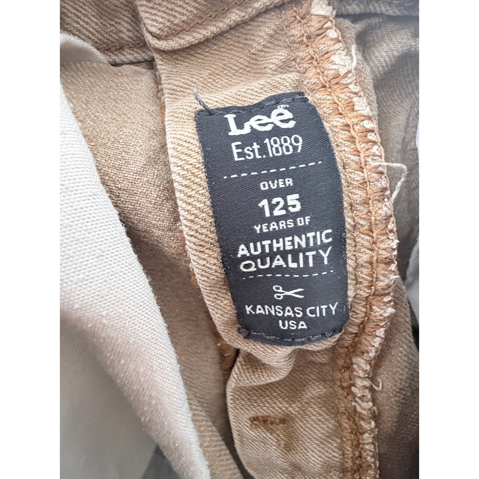 Lee Carpenter Mens 32x32 Tan Carpenter Pants Workwear Cotton Straight Leg