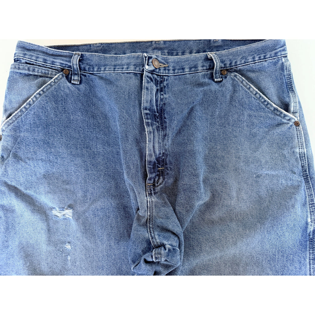Wrangler Carpenter Jeans Mens 38x30 Blue Denim Workwear Utility Pants