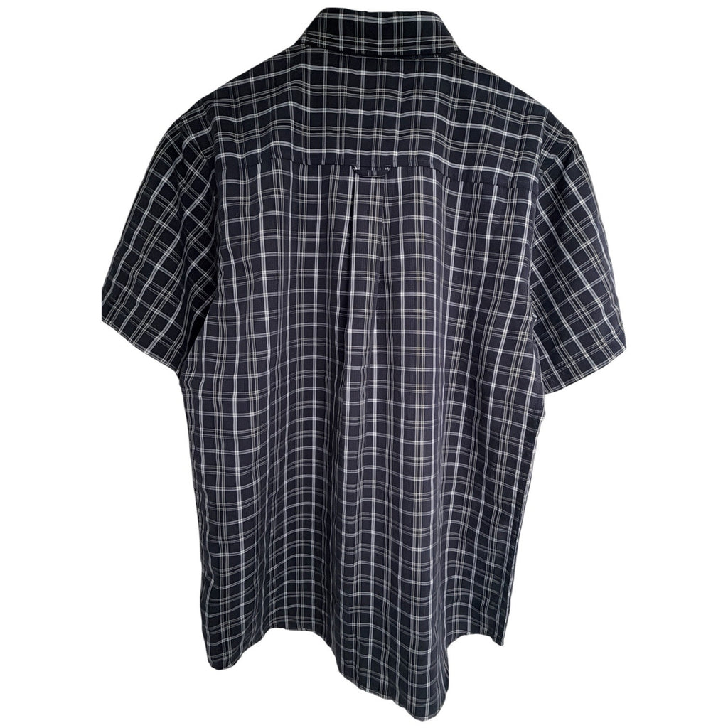 The North Face Plaid Short Sleeve Button Up Shirt Mens Large Blue Gray