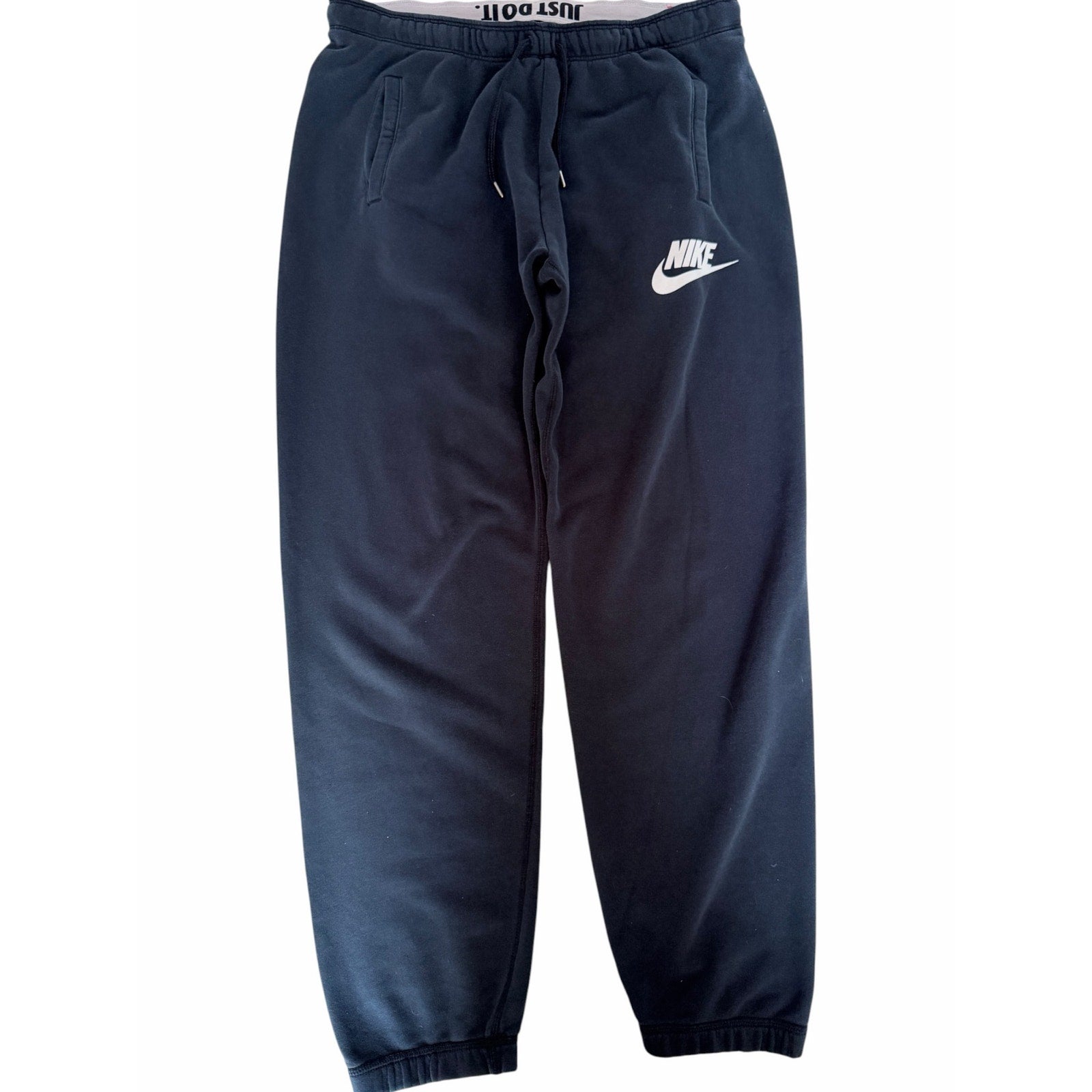 Nike Jogger Sweatpants Mens Large Black Athletic Lounge Pants Swoosh Logo