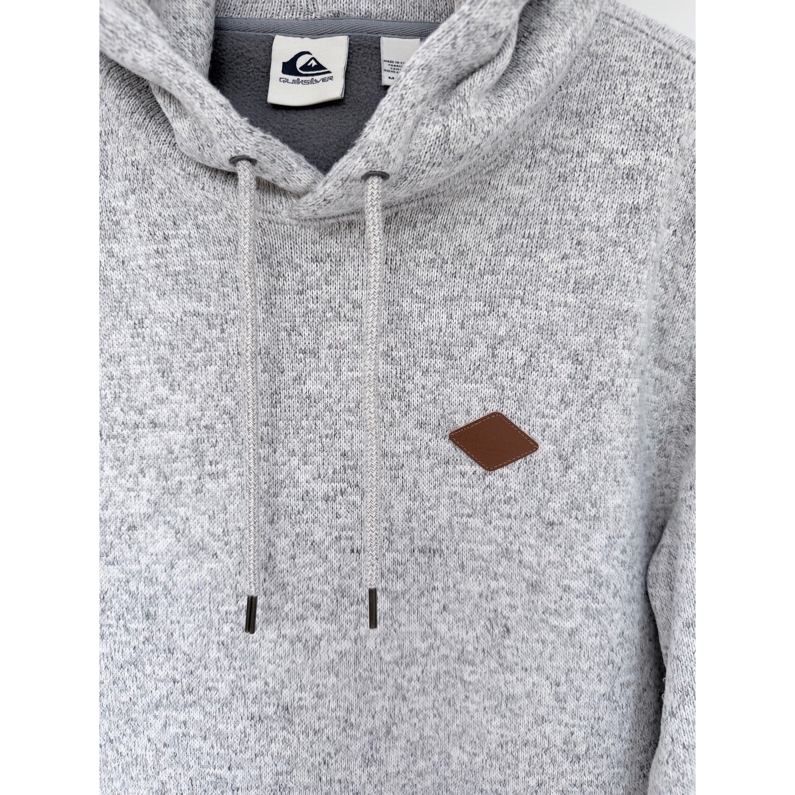 Quiksilver Hoodie Mens Medium Gray Pullover Surf Skate Casual Hooded Sweatshirt