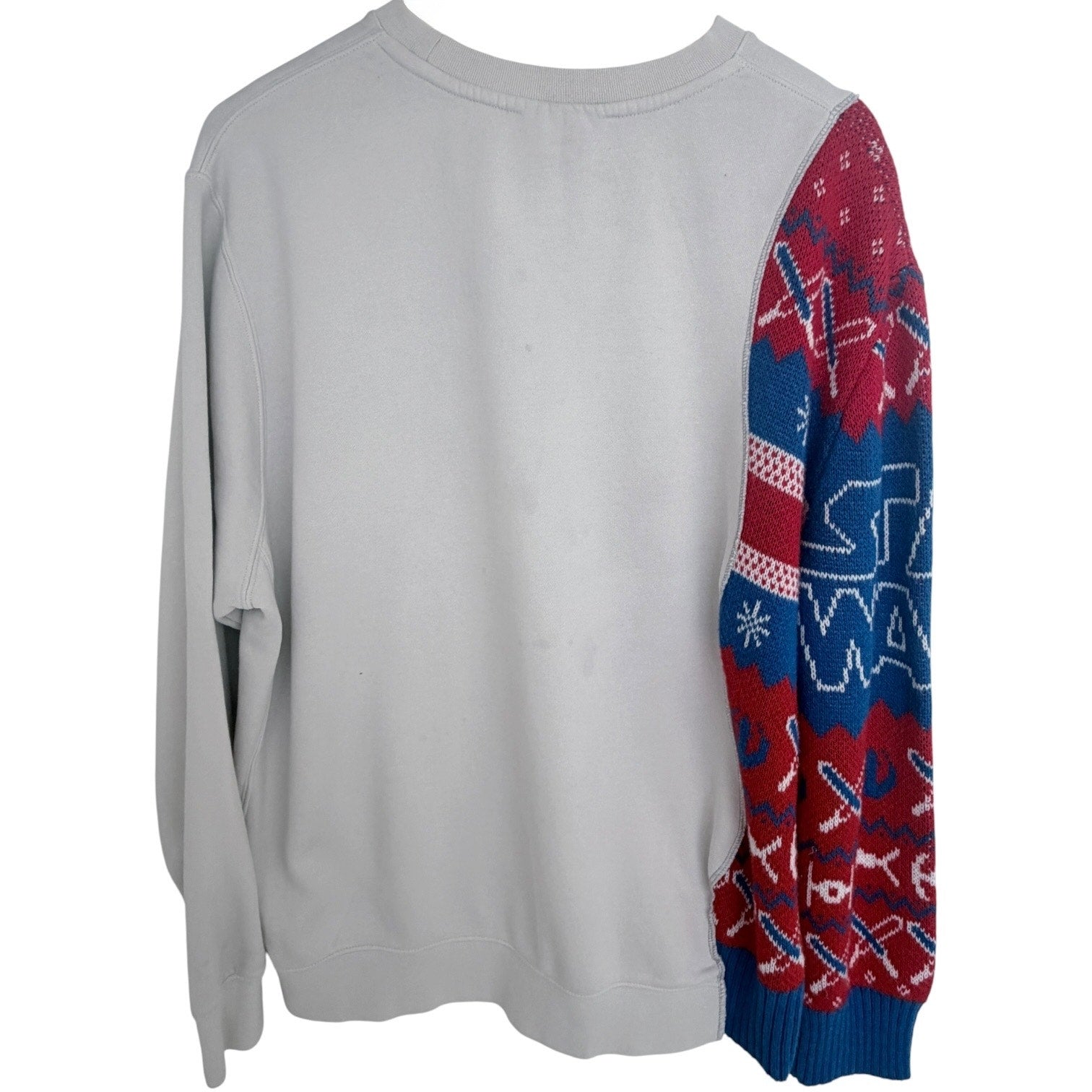 Nike Crewneck Sweatshirt Mens Large Cream Knit Sleeve Pullover