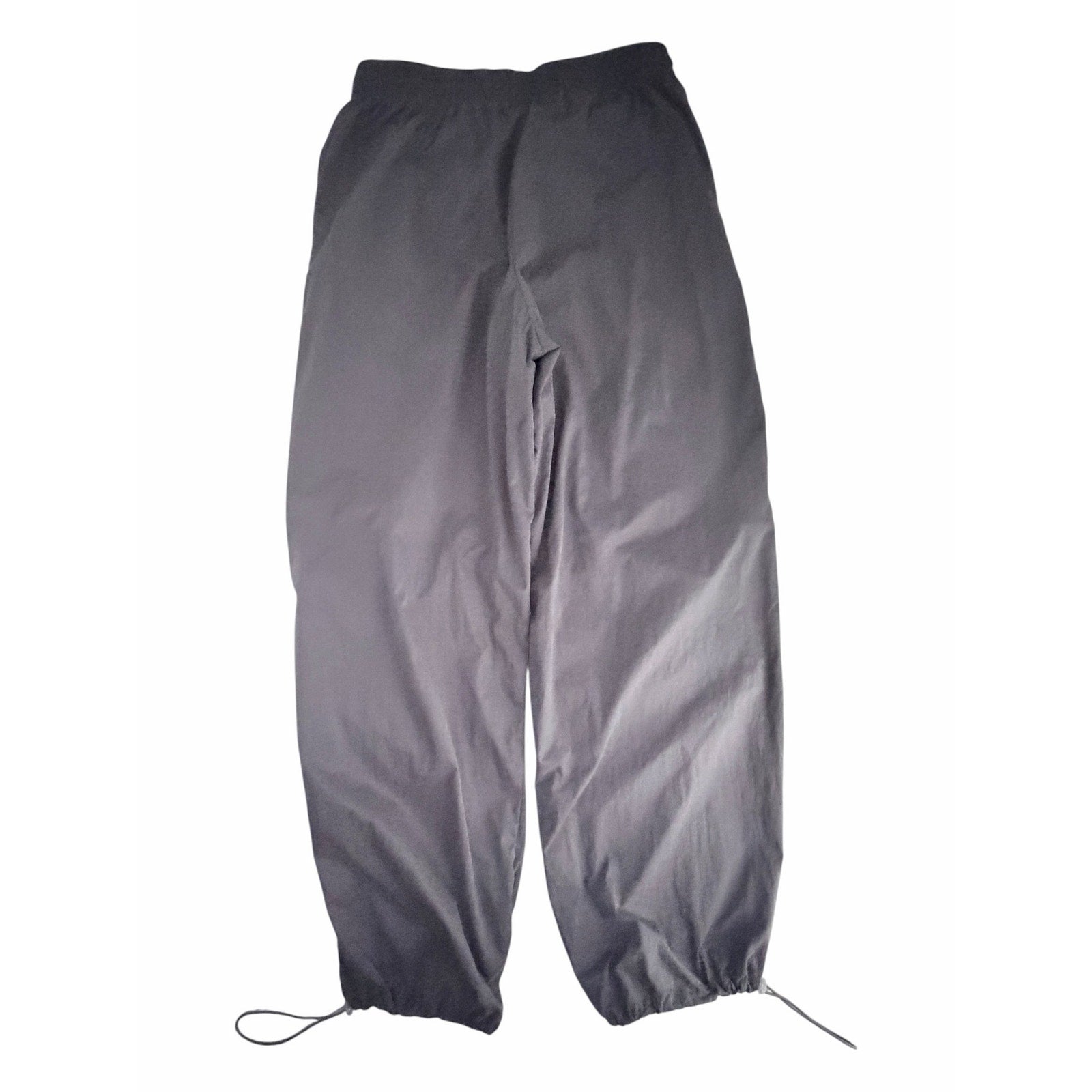 Zara Women's Gray Parachute Cargo Pants Size Medium Drawstring Hem