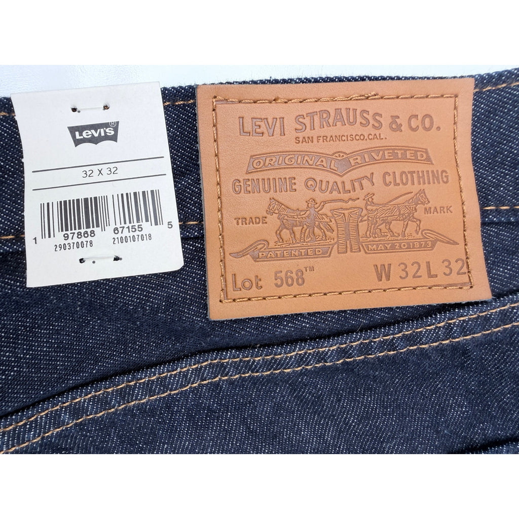 Levis 568 Loose Straight Jeans Mens 32x32 Dark Wash Premium Denim New With Tags