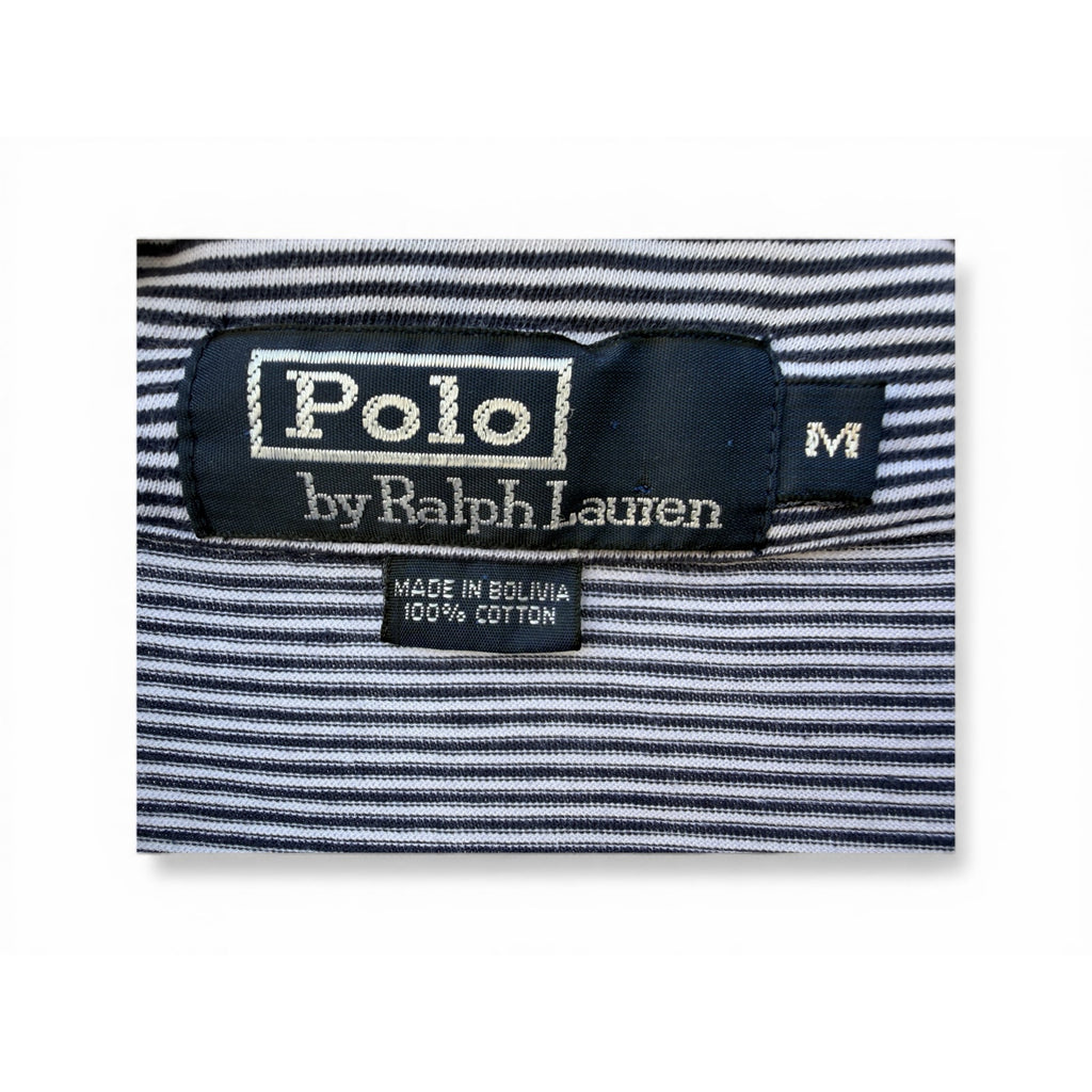 Polo Ralph Lauren Blue White Striped Polo Shirt Medium