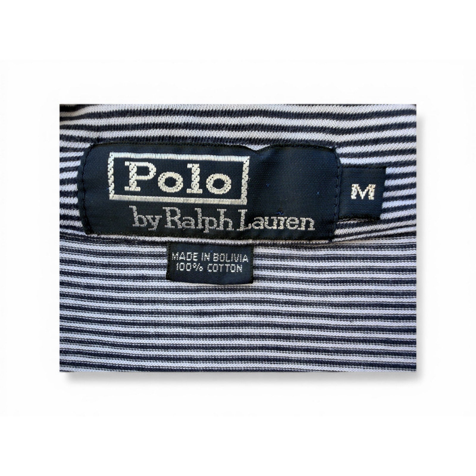 Polo Ralph Lauren Blue White Striped Polo Shirt Medium