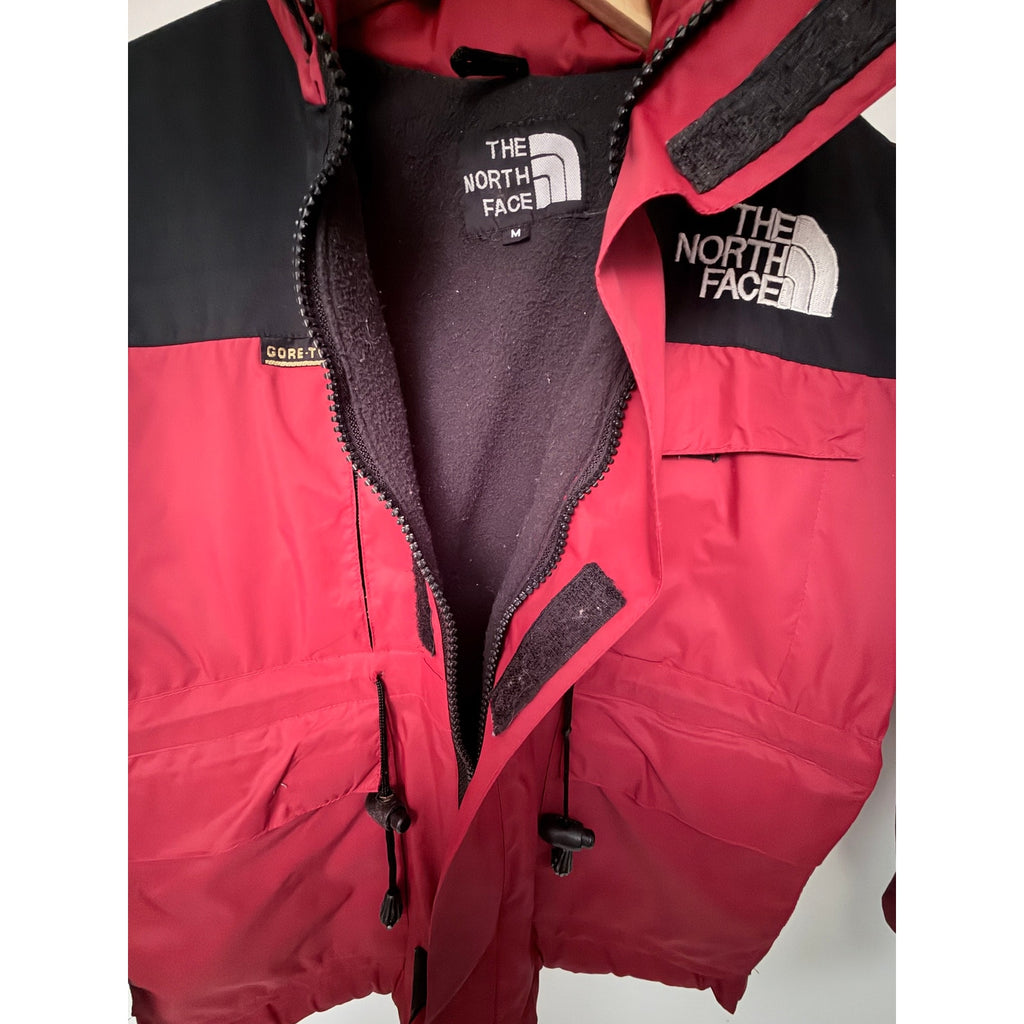 The North Face Gore-Tex Ski Jacket Boys Medium Red Black Fleece Lined Hooded