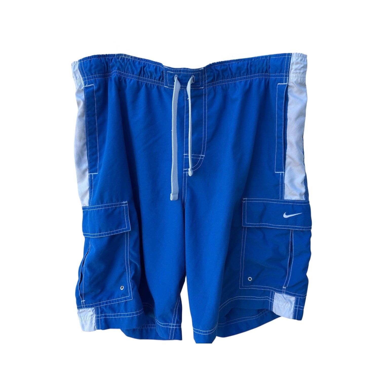Nike Athletic Dept Swim Trunks Mens XL Blue Cargo Board Shorts