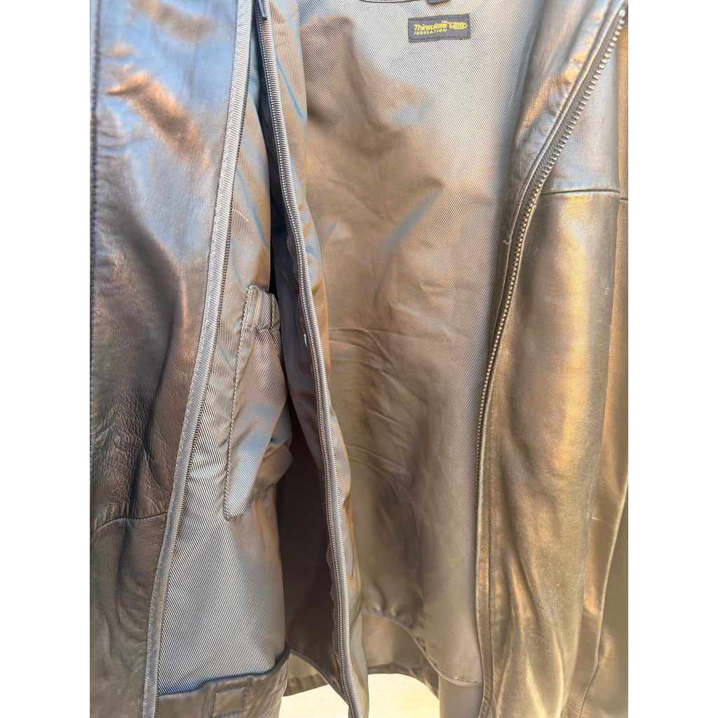 Pelle Studio Wilsons Black Leather Jacket Mens XL Thinsulate