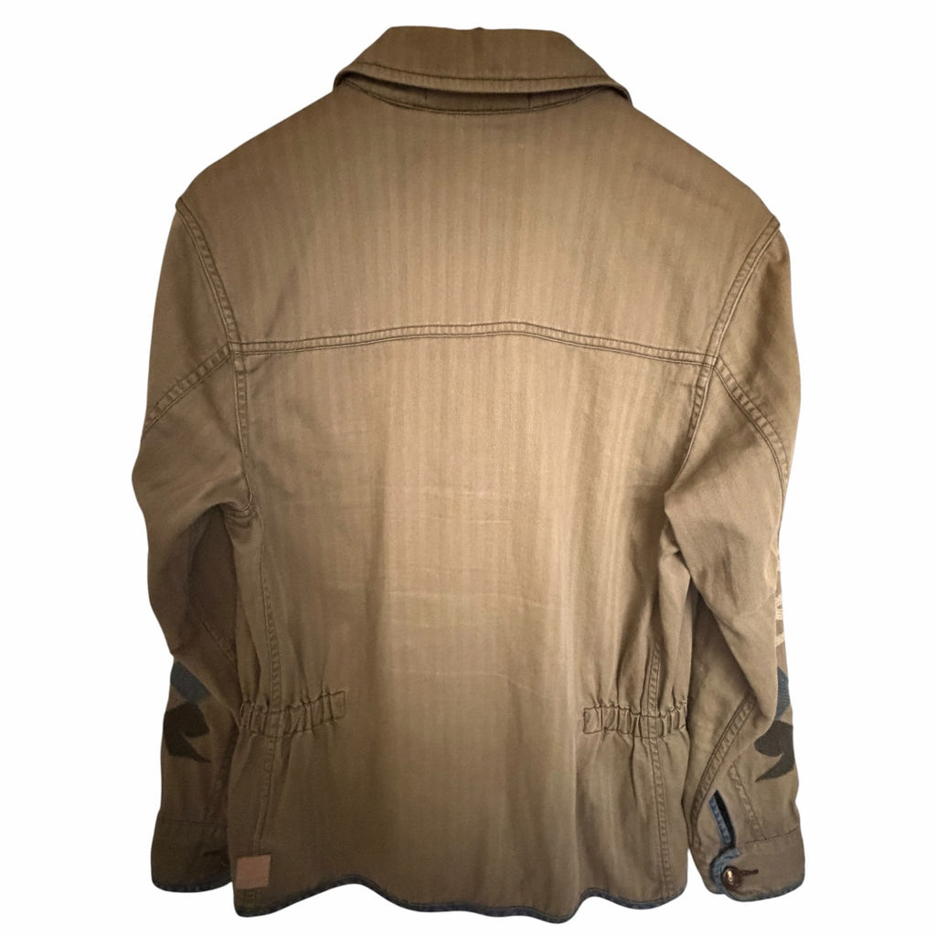 Maison Scotch Utility Jacket Women's Olive Embroidered Sleeves