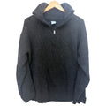 Oisin Ban Irish Wool Half Zip Sweater Mens Medium Black Made In Ireland Donegal