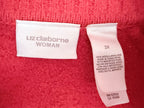 Liz Claiborne Women's Red Full-Zip Mock Neck Sweater — brand label