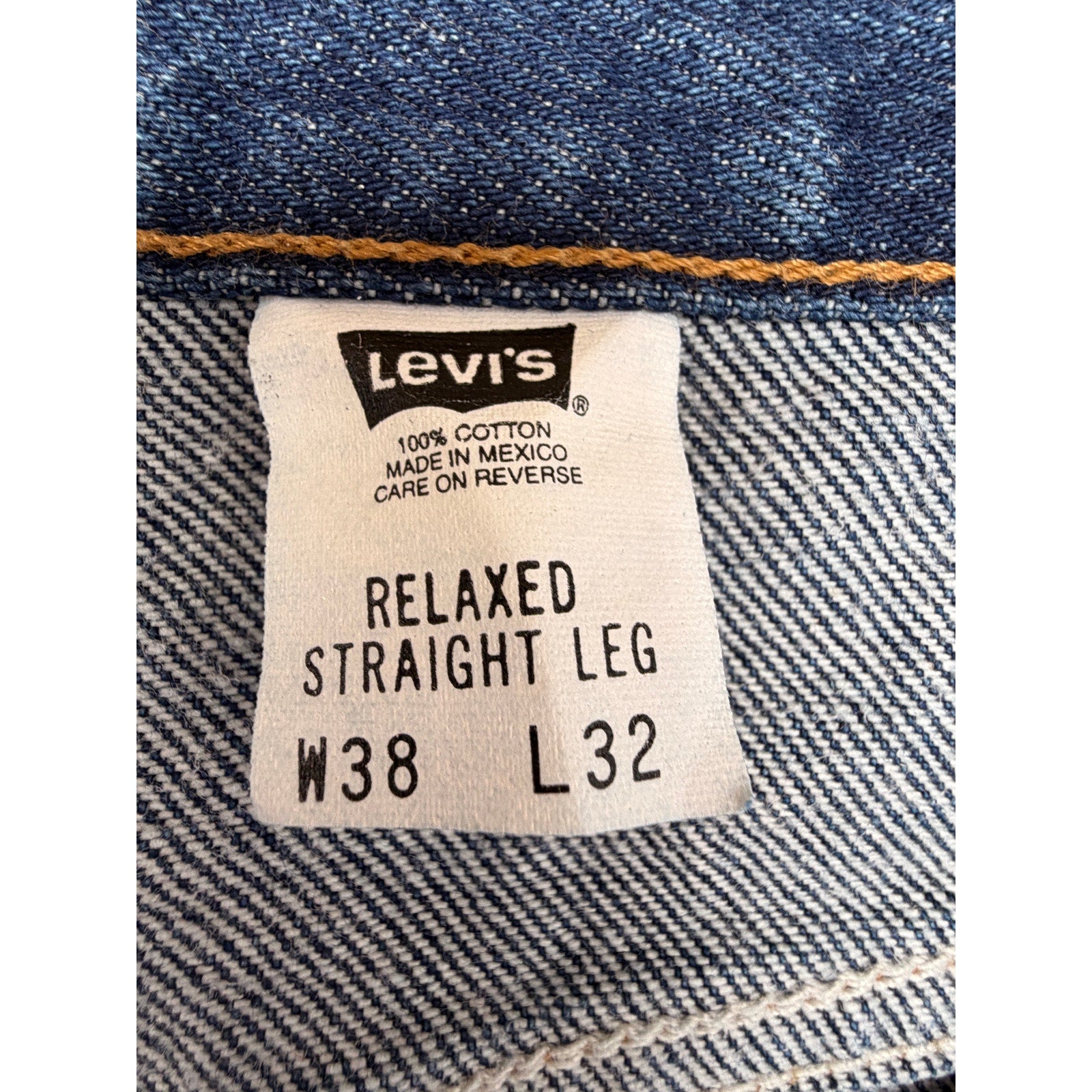 Levi's Jeans Mens 38x32 Blue Relaxed Straight Leg Denim Classic Fit,Levi's jeans
