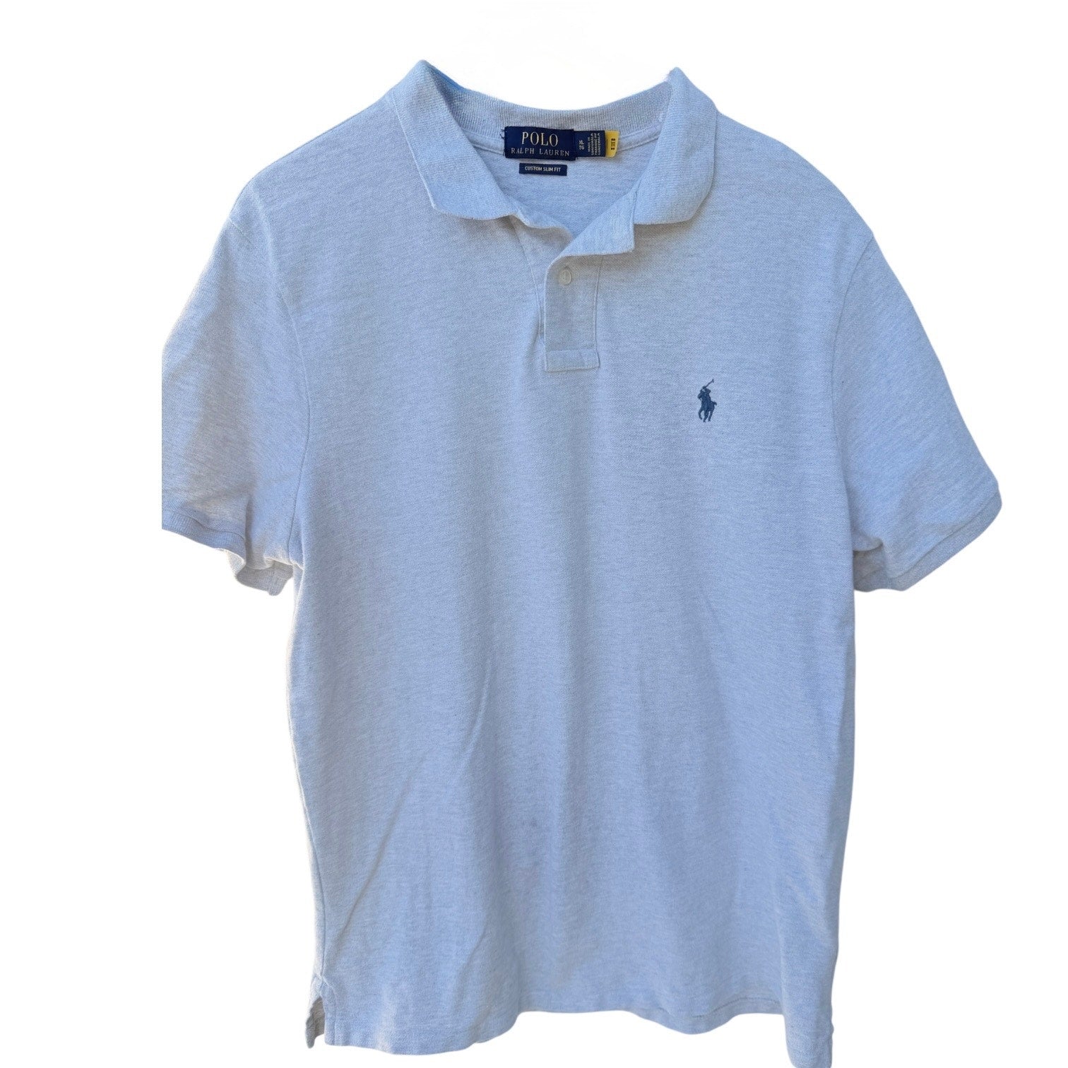 Polo Ralph Lauren Polo Shirt Mens XL Gray Custom Slim Fit Pony Logo Short Sleeve