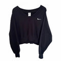 Nike Phoenix Fleece Cropped V Neck Sweatshirt Womens Large Black