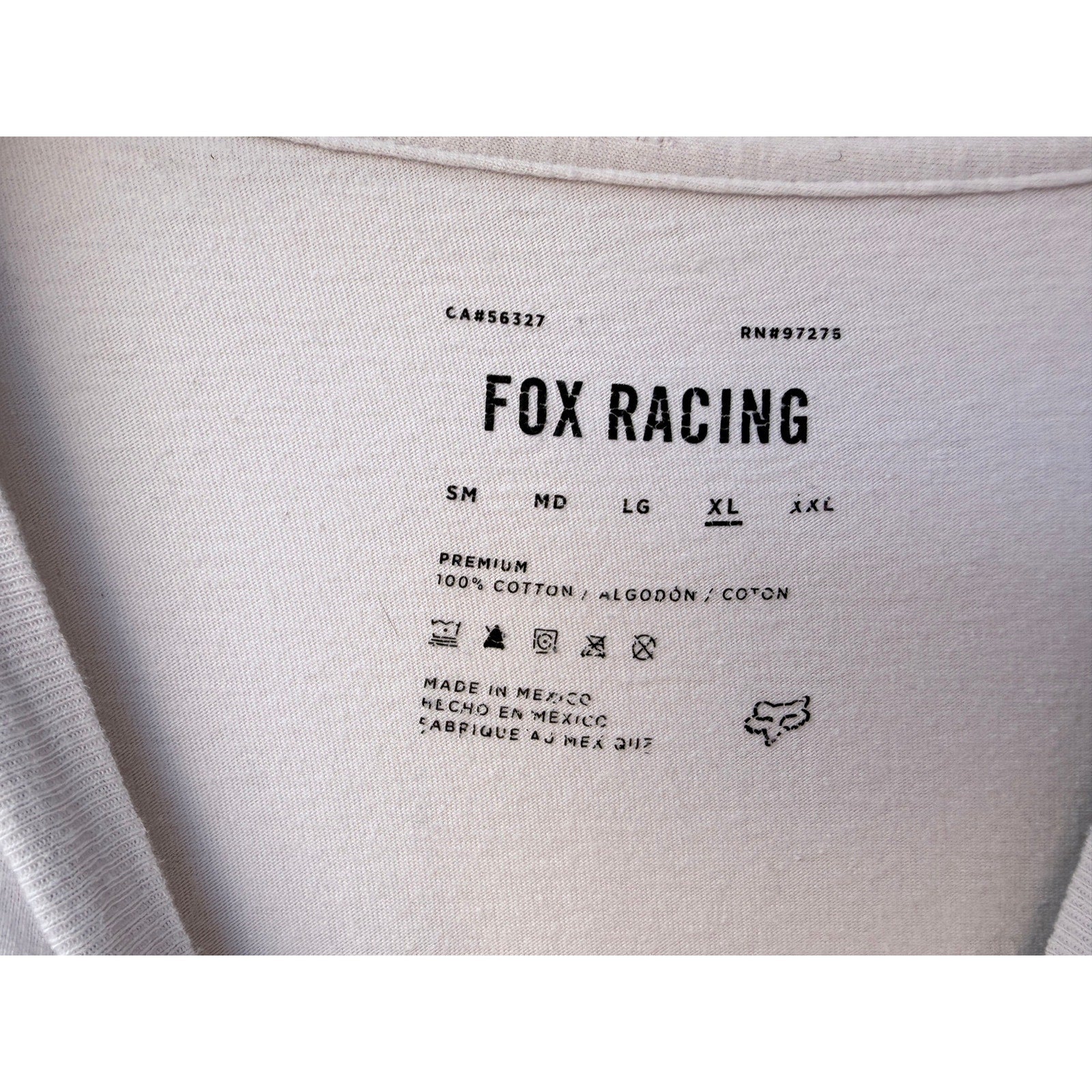 Fox Racing T Shirt Mens XL White Graphic Logo Moto Racing Cotton Tee