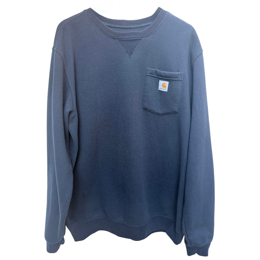 Carhartt Pocket Sweatshirt Mens Large Tall Blue Original Fit Workwear Crewneck