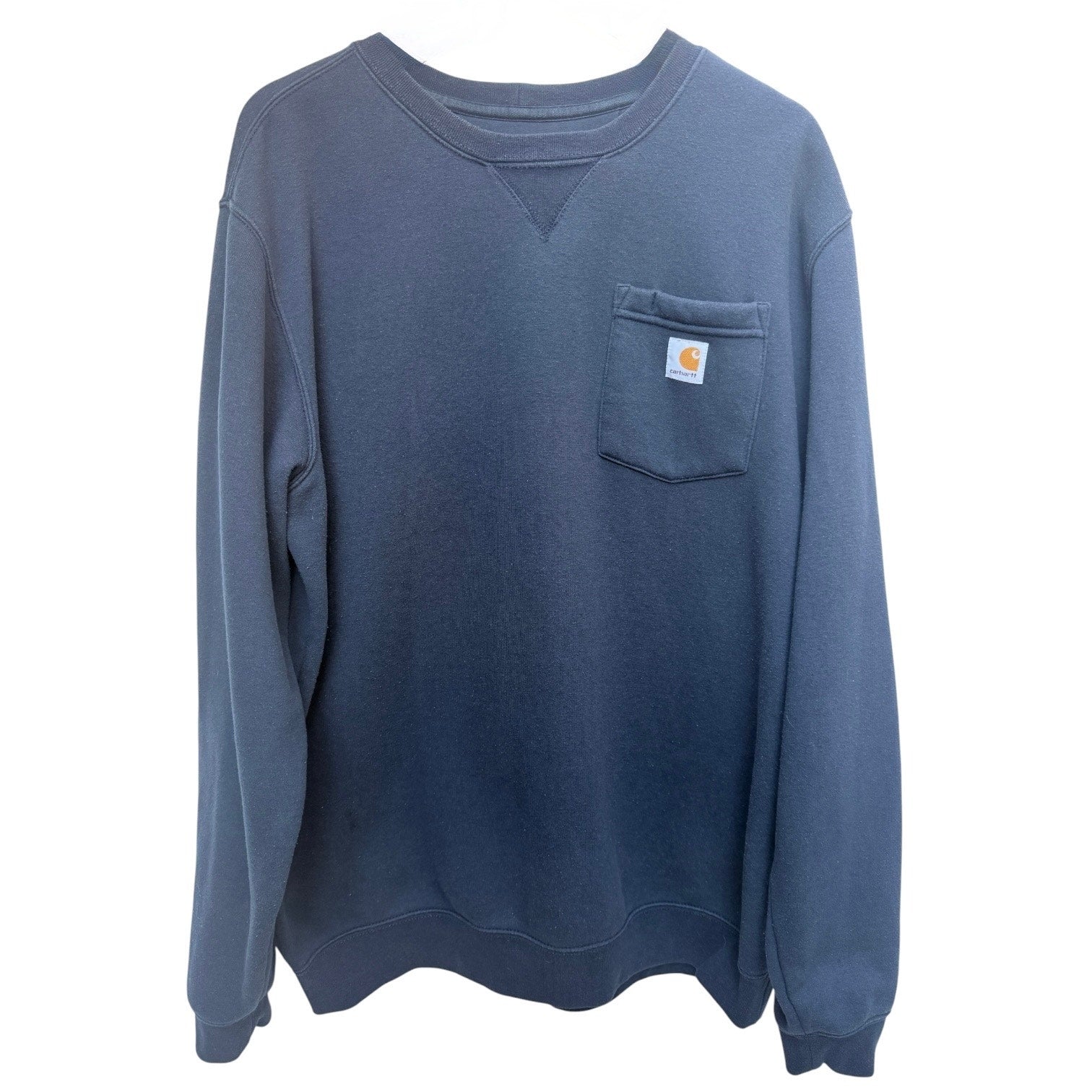 Carhartt Pocket Sweatshirt Mens Large Tall Blue Original Fit Workwear Crewneck