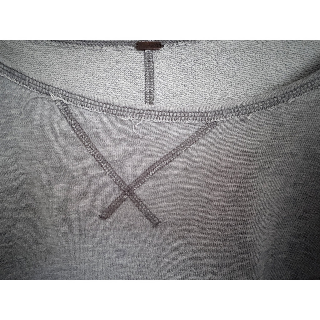 Free People Lace Up Short Sleeve Sweatshirt Gray Womens 3X (estimated)