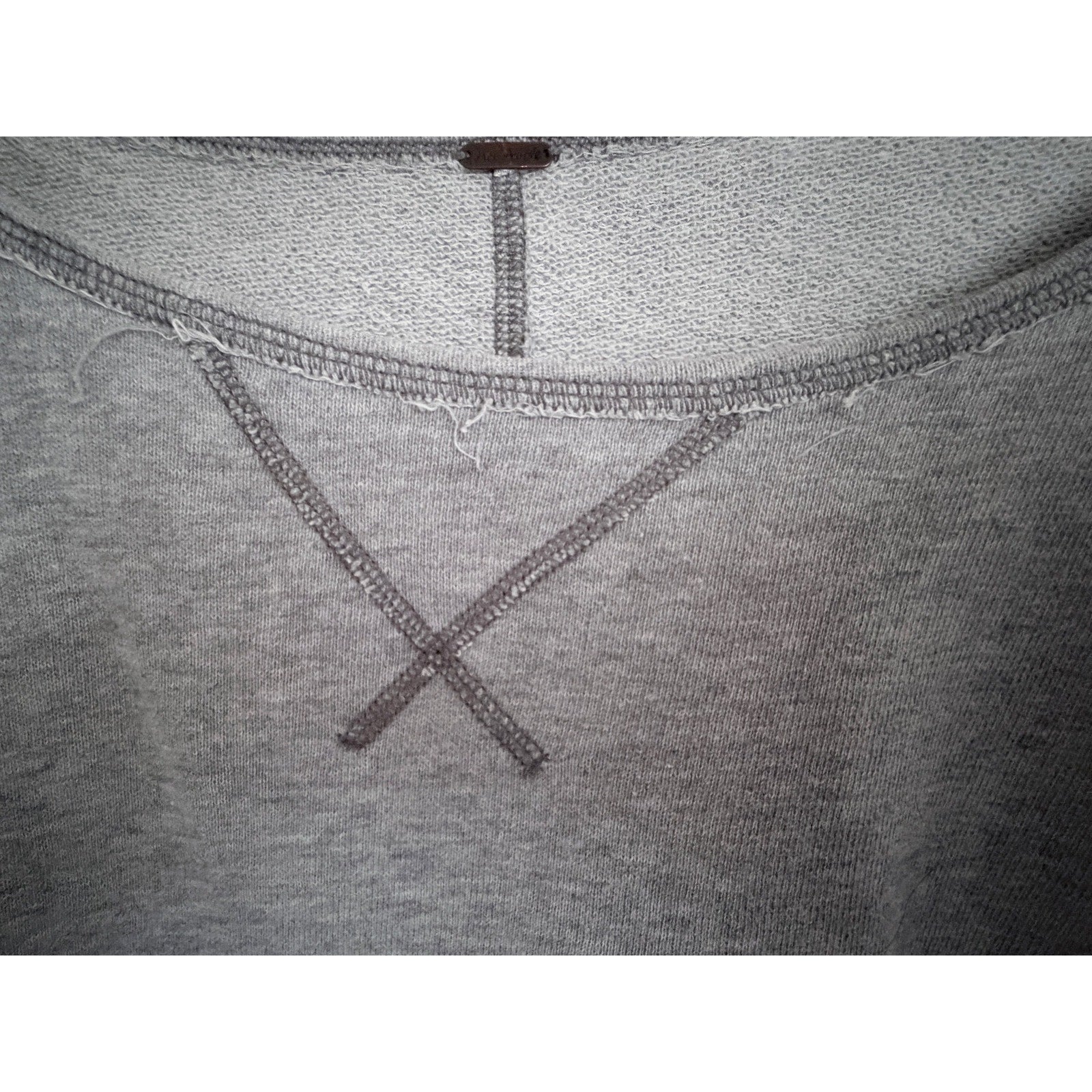 Free People Lace Up Short Sleeve Sweatshirt Gray Womens 3X (estimated)