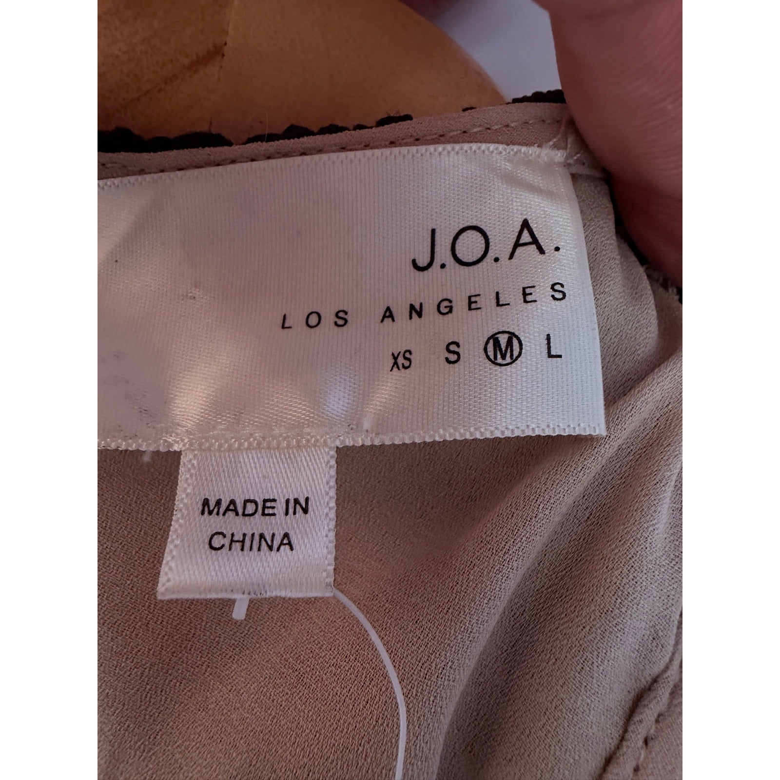 J.O.A Lace Dress Womens Medium Black Taupe Sleeveless Sheer Back Cocktail
