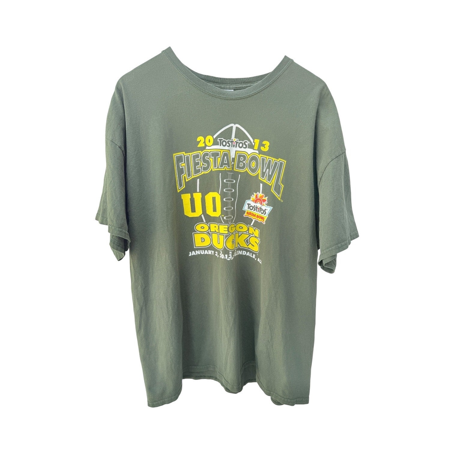 Oregon Ducks Fiesta Bowl T Shirt Mens XXL Green Pro Player NCAA Football Graphic