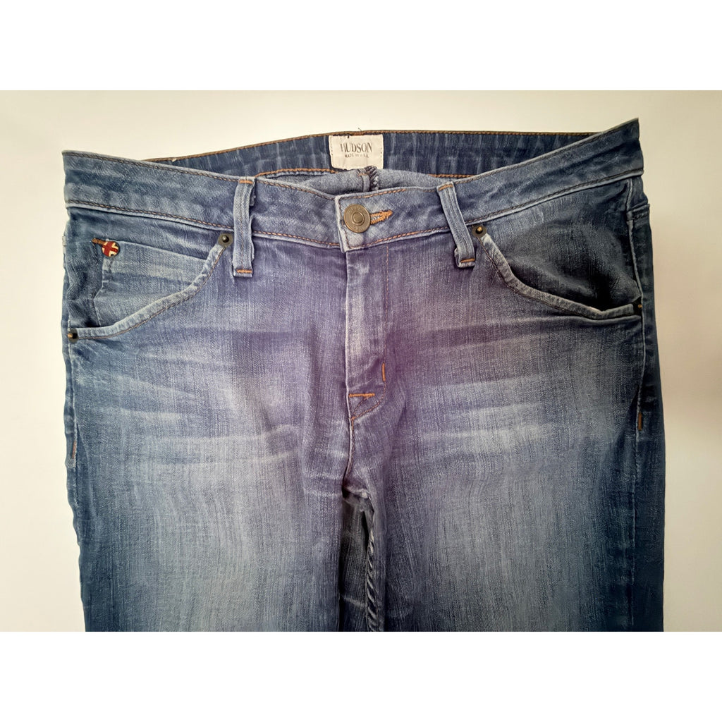Hudson Bacara Crop Straight Mid Rise Jeans Women's 28 Made USA Stretch Denim