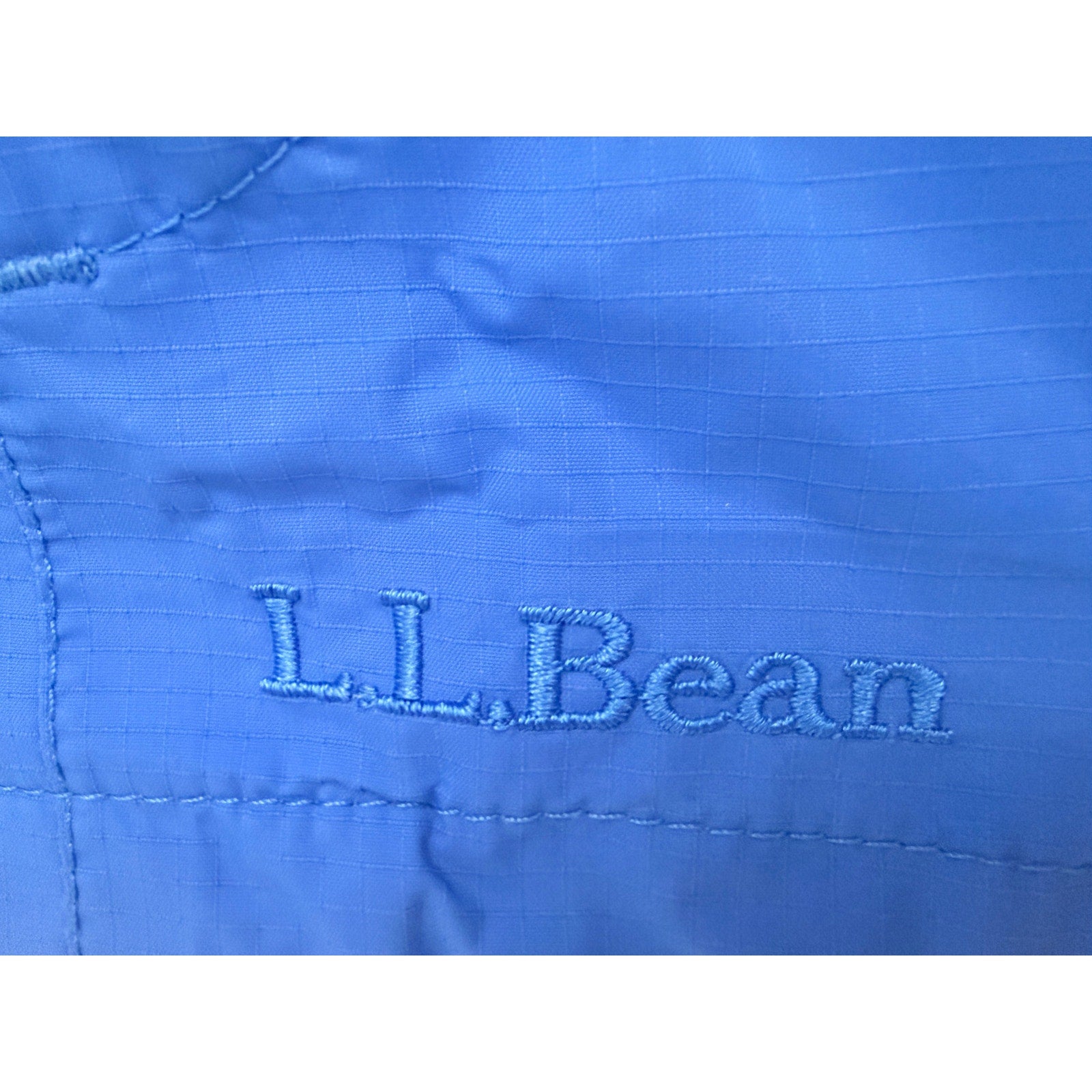 L.L.Bean Rain Jacket Womens Large Blue Hooded Outdoor Shell Coat