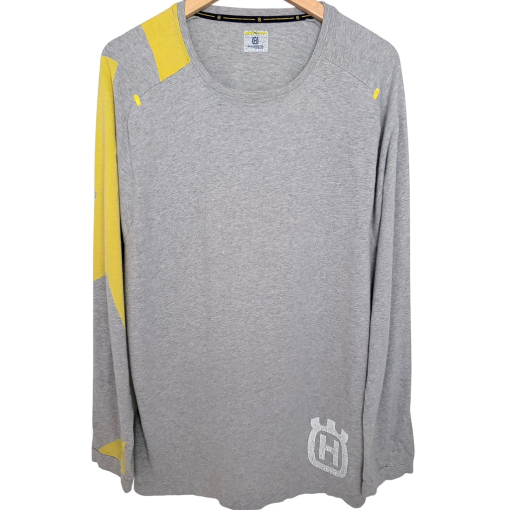Husqvarna Men's Gray Husqvarna Motorcycles Colorblock Raglan T-Shirt — front view