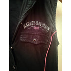Harley-Davidson 1903 Sleeveless Snap Shirt Women's Black Pink