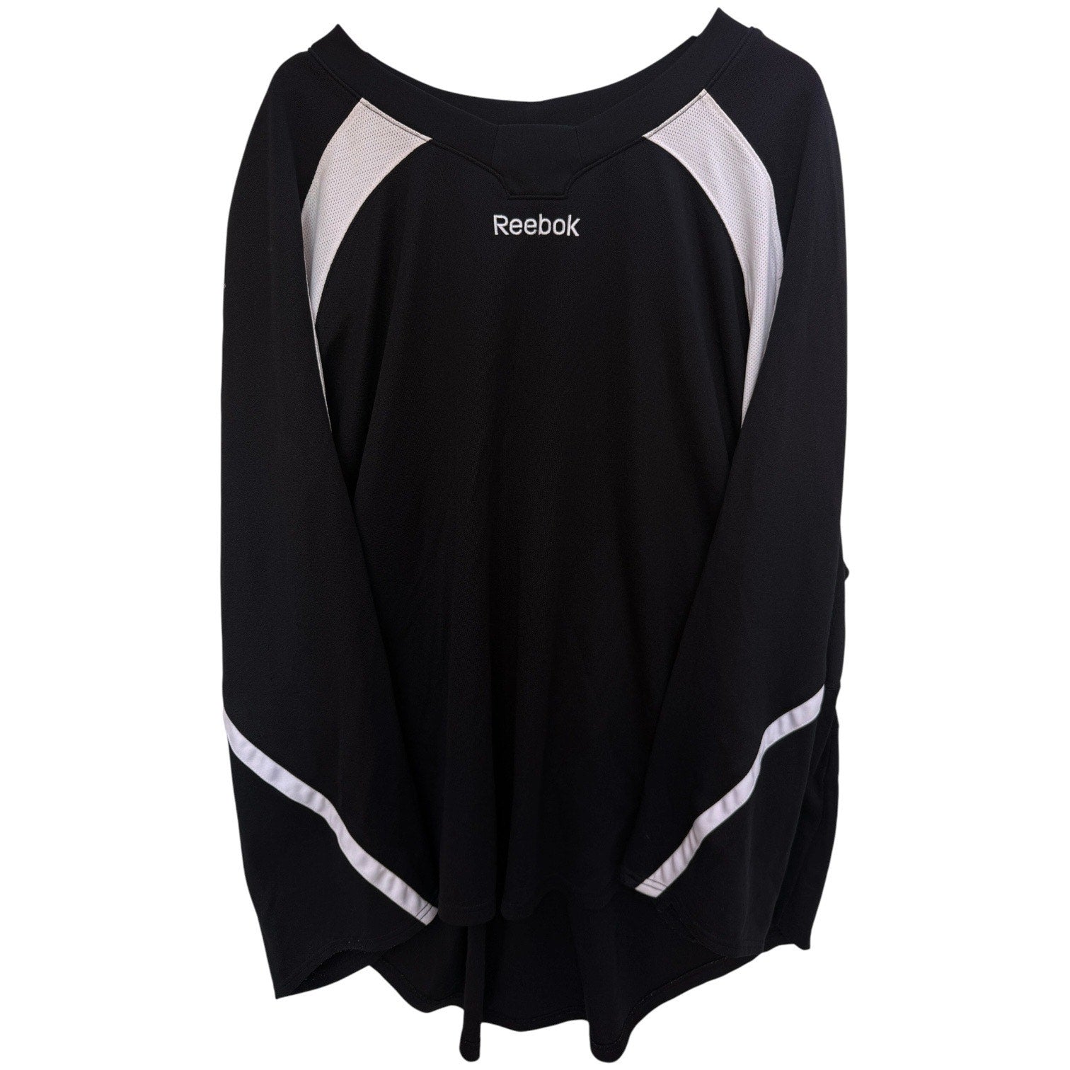Reebok Goalie Jersey Mens XL Black White Hockey Long Sleeve Athletic Shirt