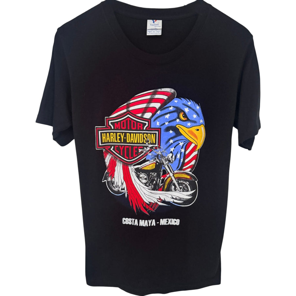 Yazbek Men's Black Harley-Davidson Motorcycles Costa Maya - Mexico T-Shirt — front view