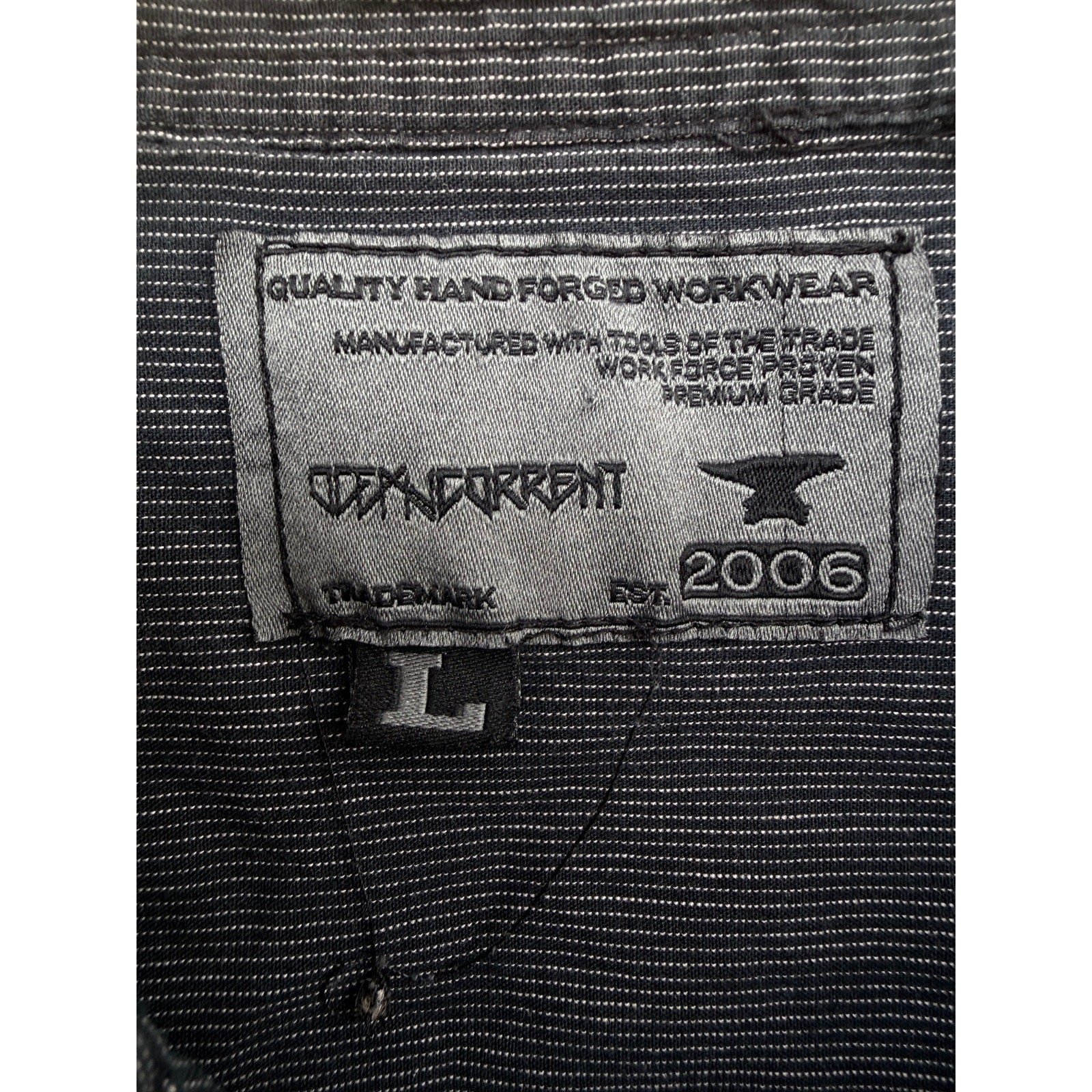 Ocean Current Black Button Up Shirt Mens Large Striped Snap Front Long Sleeve