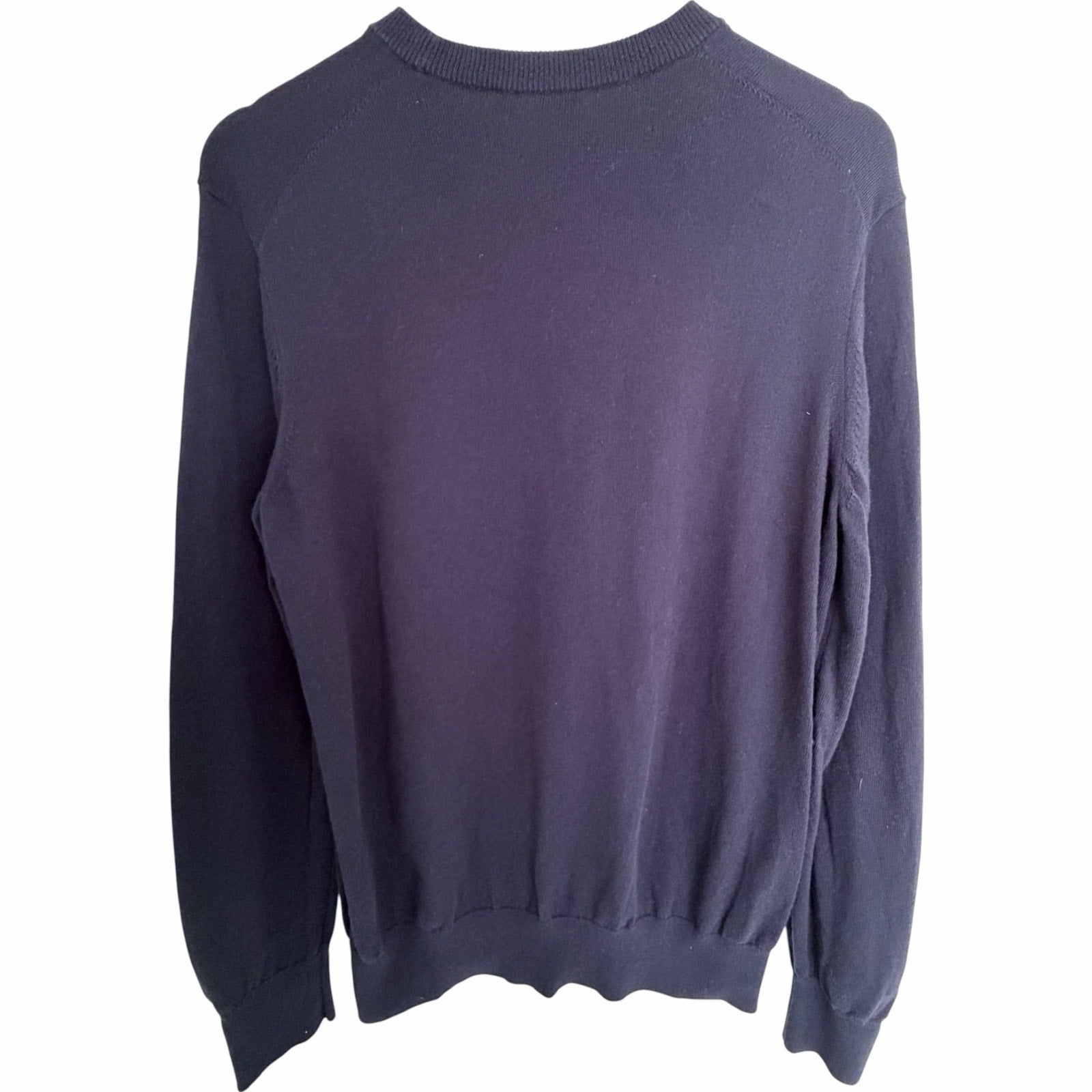 Hugo Boss Mens Medium Navy Crewneck Knit Sweater Logo Patch Pullover