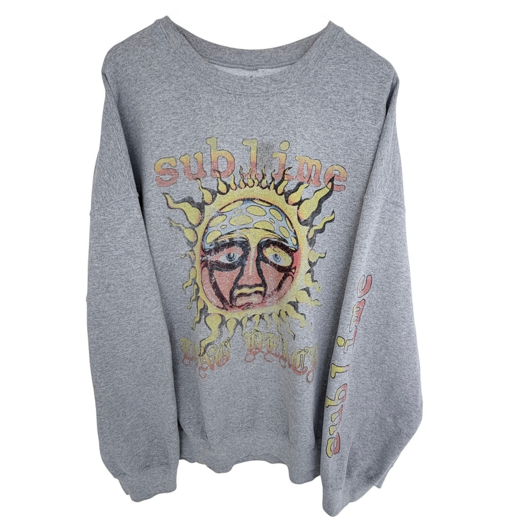 Sublime Big Meaty Sun Crewneck Sweatshirt Mens L XL Gray Graphic Pullover