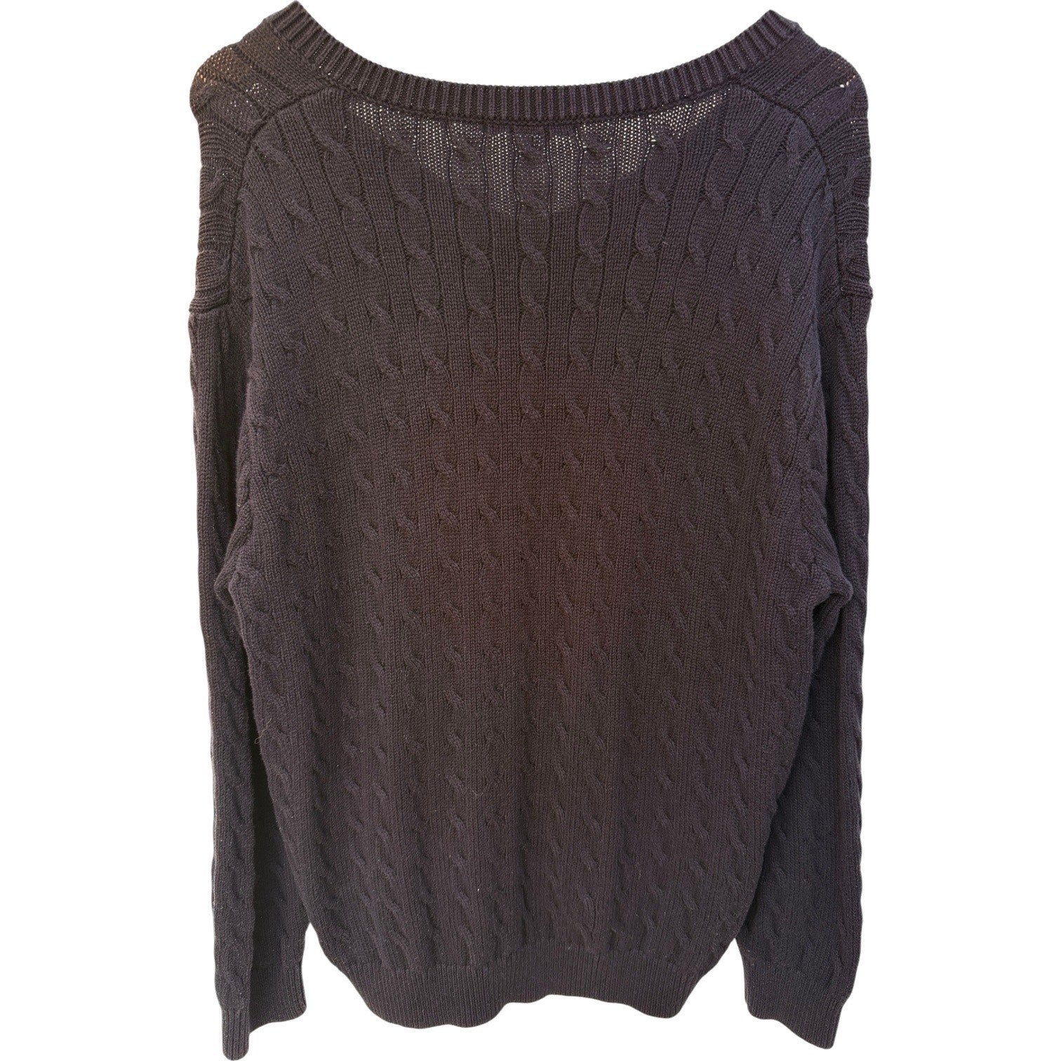 Brandy Melville Cable Knit Sweater Womens One Size Black Cropped Cozy Pullover