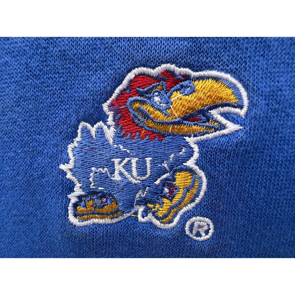 Kansas Jayhawks Hoodie Mens XL Blue Red Embroidered Logo College Sports
