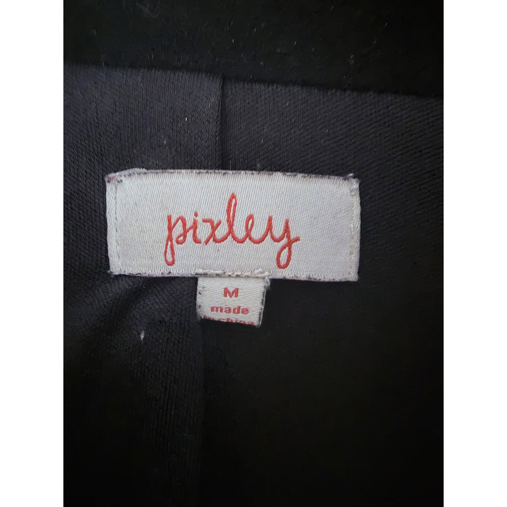Pixley Moto Jacket Womens Medium Black Asymmetrical Zip Motorcycle Style Coat