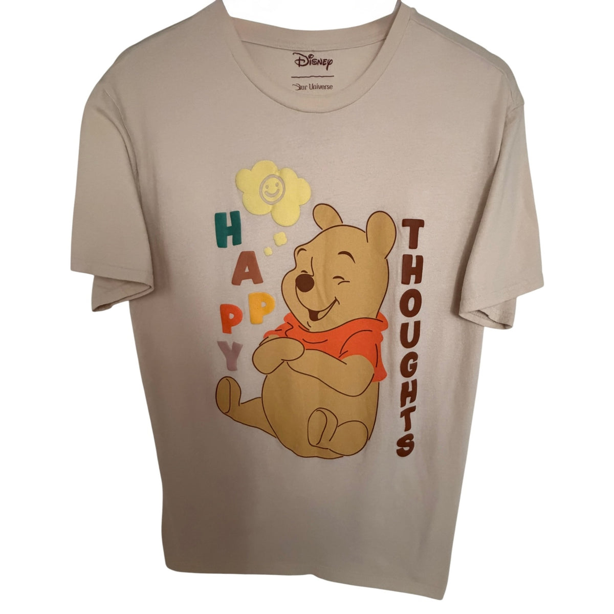 Disney Tan Our Universe Winnie the Pooh Happy T-Shirt - Men's L