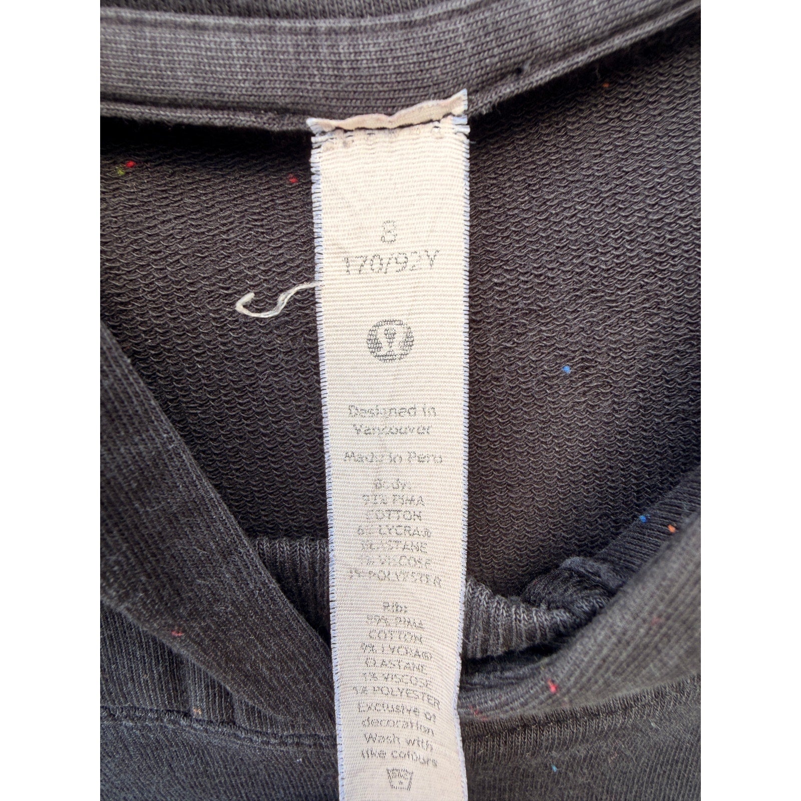 Lululemon Pullover Hoodie Black Faded Minimalist Sweatshirt Womens S