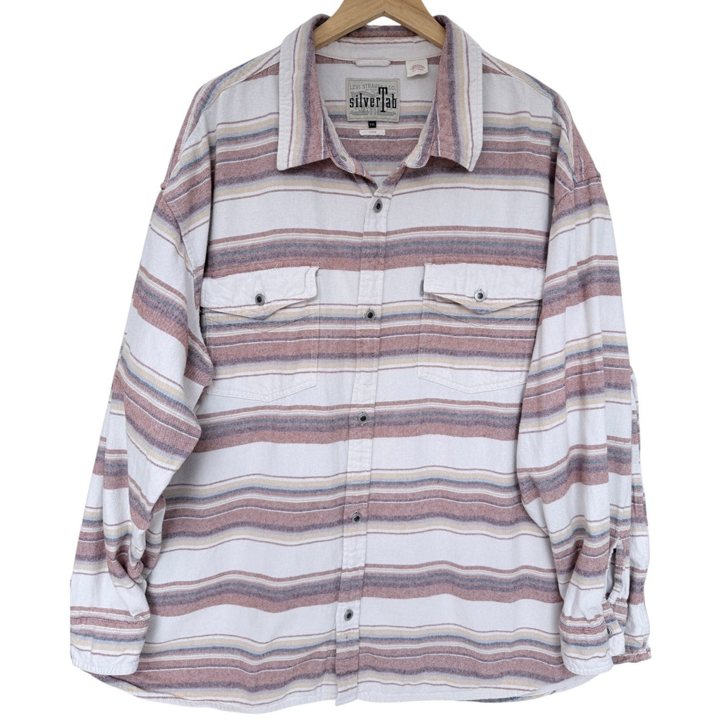 Levi's SilverTab Button Up Shirt Mens XXL Striped Long Sleeve Skate Streetwear