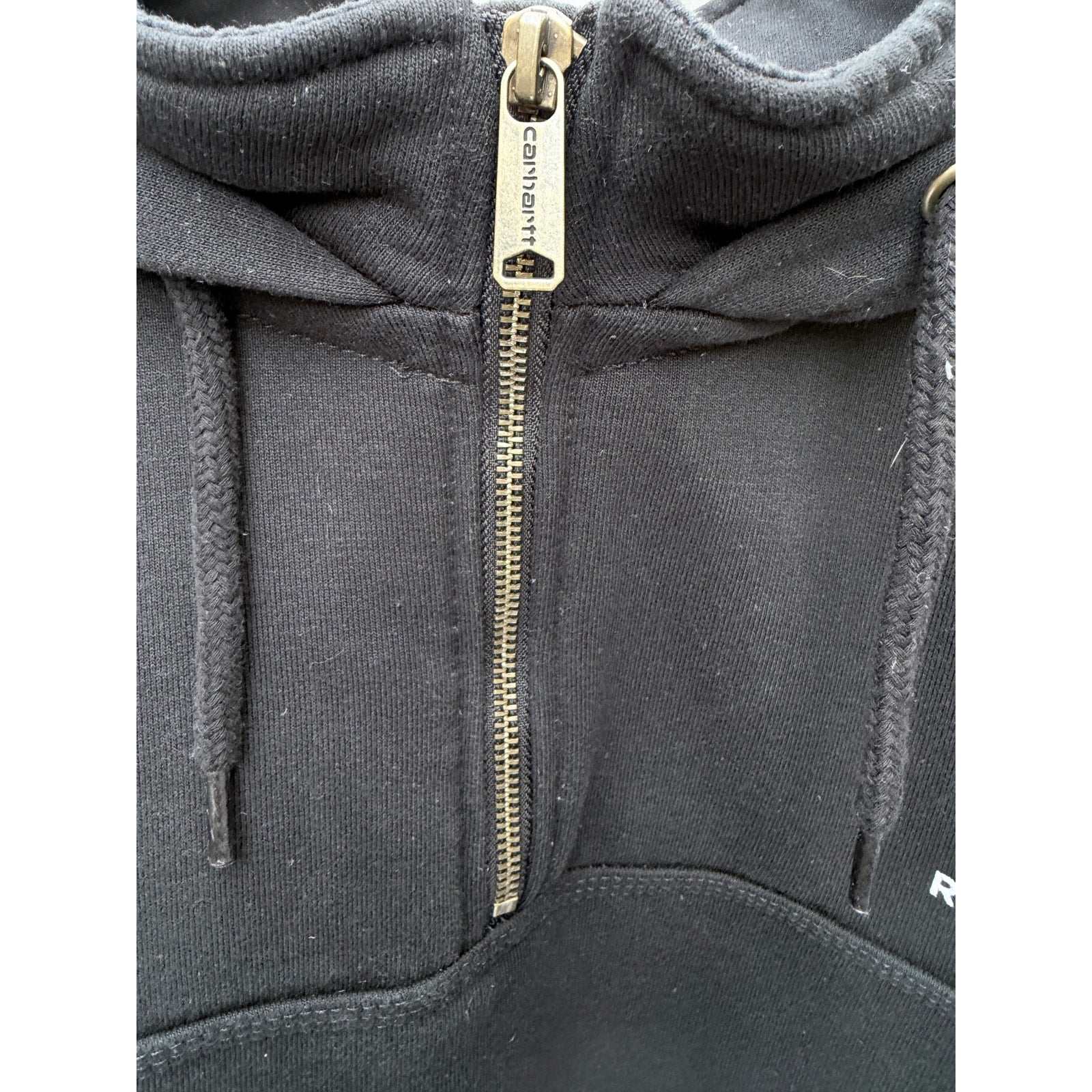 Carhartt Rain Defender Hoodie Mens 3XL Black Loose Fit Quarter Zip Workwear