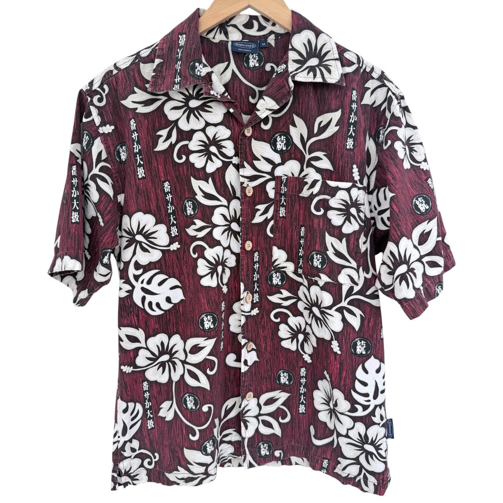 Sideout Hawaiian Shirt Mens Medium Floral Button Up Tropical Camp Shirt