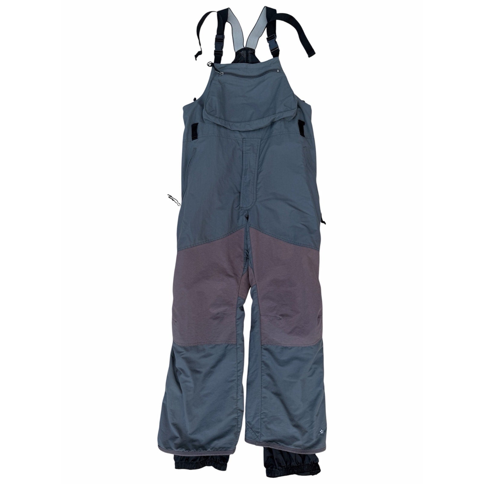 Burton Universe Vintage Adult Large Gray Blue Snowboard Bib Pants