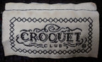 Croquet Club Women's Black Mock Neck Striped Sweater — brand label