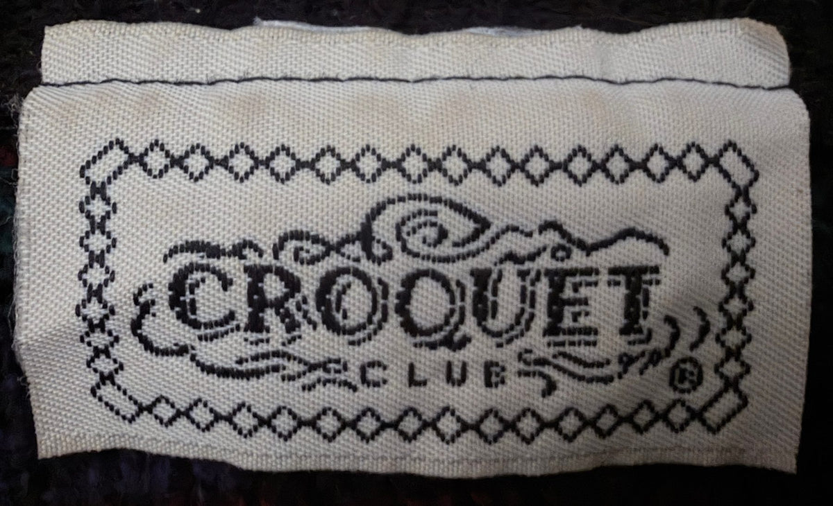 Croquet Club Women's Black Mock Neck Striped Sweater — brand label