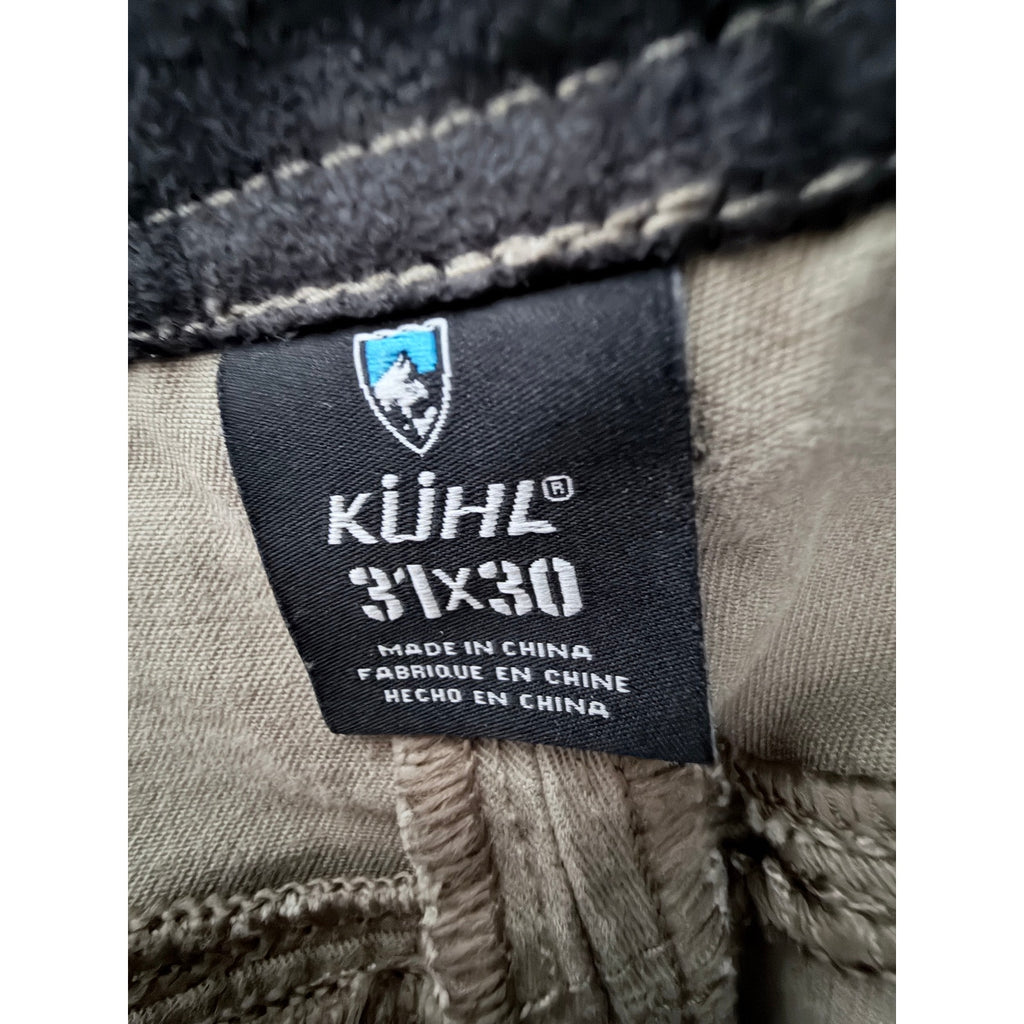KÜHL Men's Hiking Cargo Pants 31x30 Khaki Outdoor Trail Utility