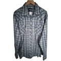 Wrangler Plaid Pearl Snap Western Shirt Mens XL Green Blue