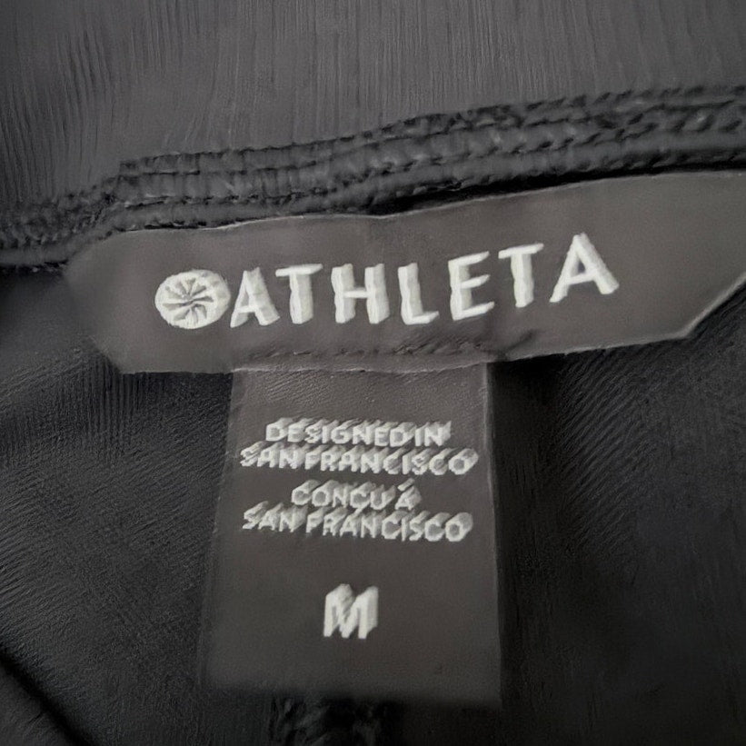 Athleta Wide Leg Cargo Pants Womens Medium Black Stretch Athleisure