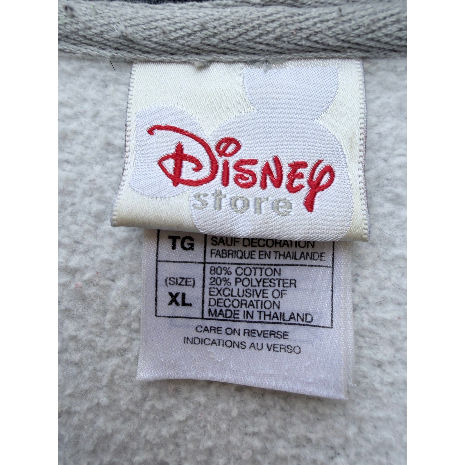 Disney Store Grumpy Zip Hoodie Mens XL Gray Snow White Full Zip Sweatshirt